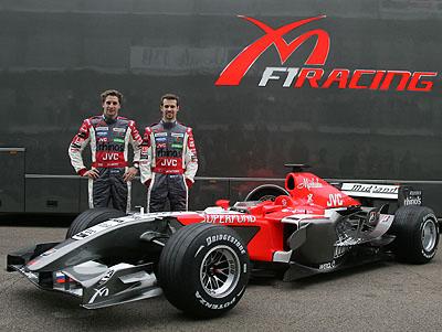 Midland F1 drivers with the car